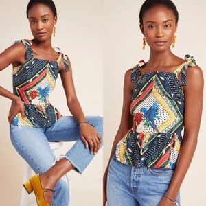 RARE✨Anthropologie Farm Rio Carmen Peplum Blouse